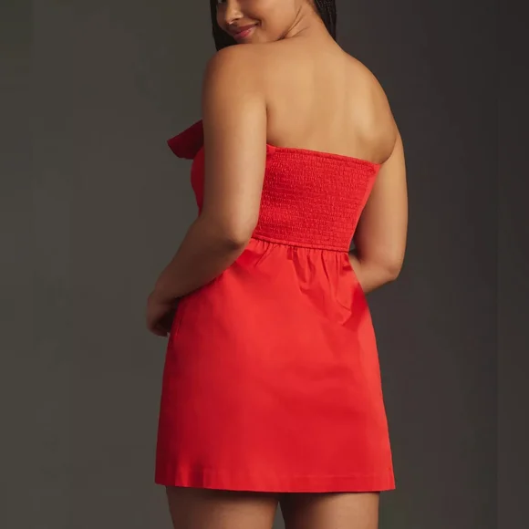 Anthropologie Hutch 3D Rosette Strapless Mini Dress - Picture 6 of 7